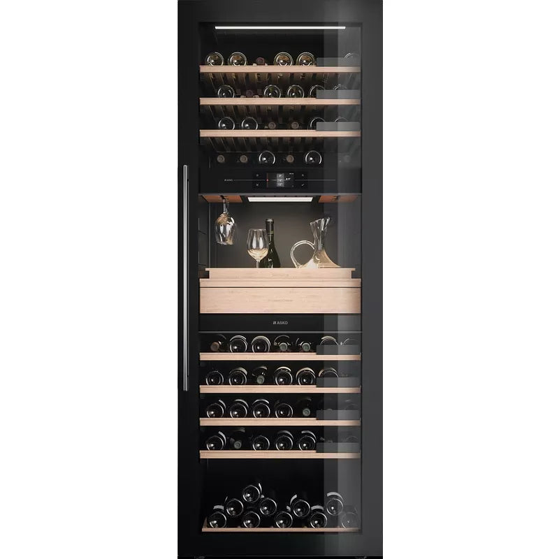 CAVE À VIN NOIR VITRÉE 190 BOUTEILLES 3 ZONES
