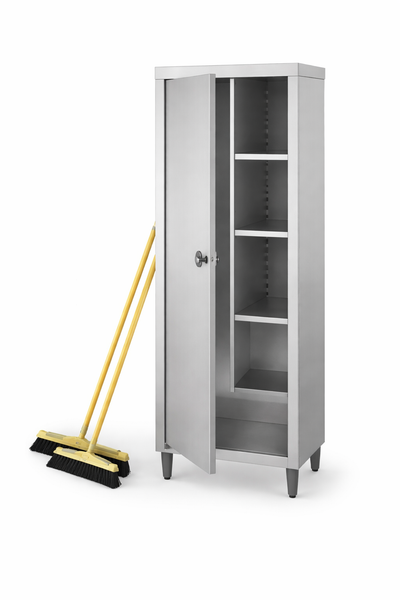 ARMOIRE PRODUITS D'ENTRETIEN 1 PORTE AVEC SÉPARATION
