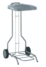 PORTE-SAC AVEC COUVERCLE GRIS 100-130 LITRES